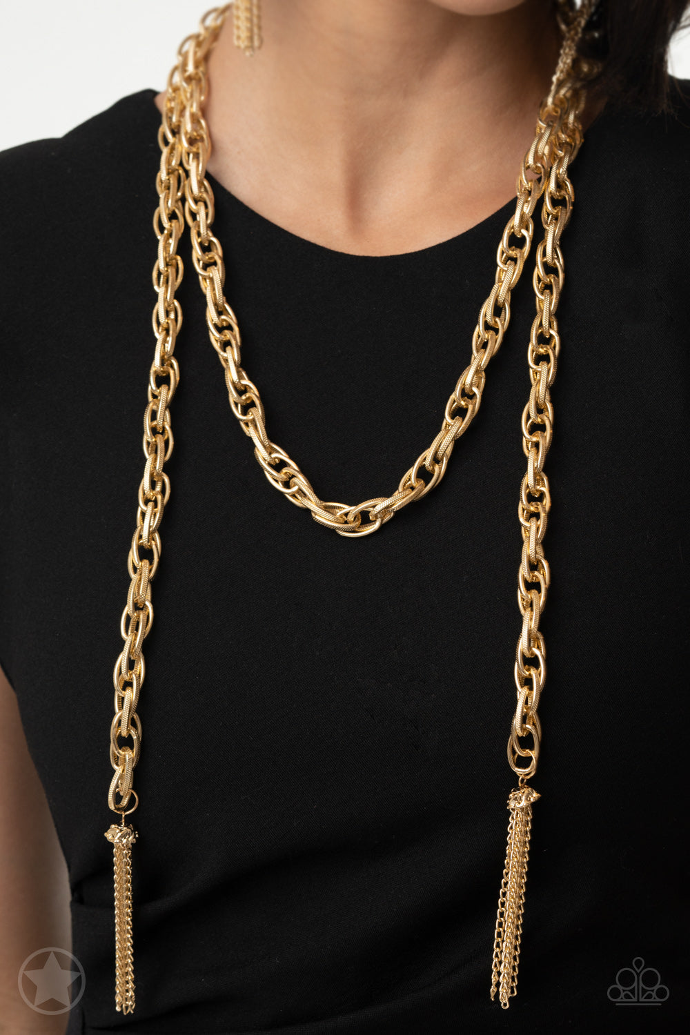 SCARFed for Attention - Gold Blockbuster Necklace