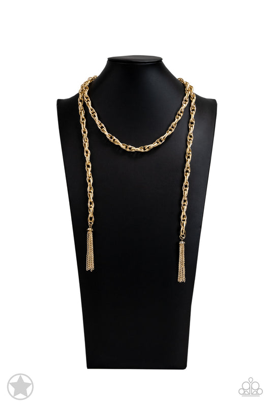 SCARFed for Attention - Gold Blockbuster Necklace