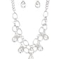 Show-Stopping Shimmer - White Blockbuster Necklace