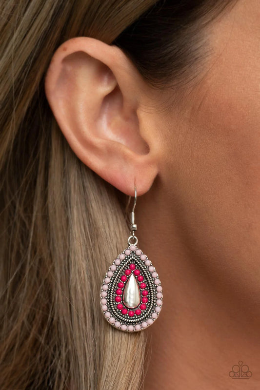Beaded Bonanza - Pink Earring