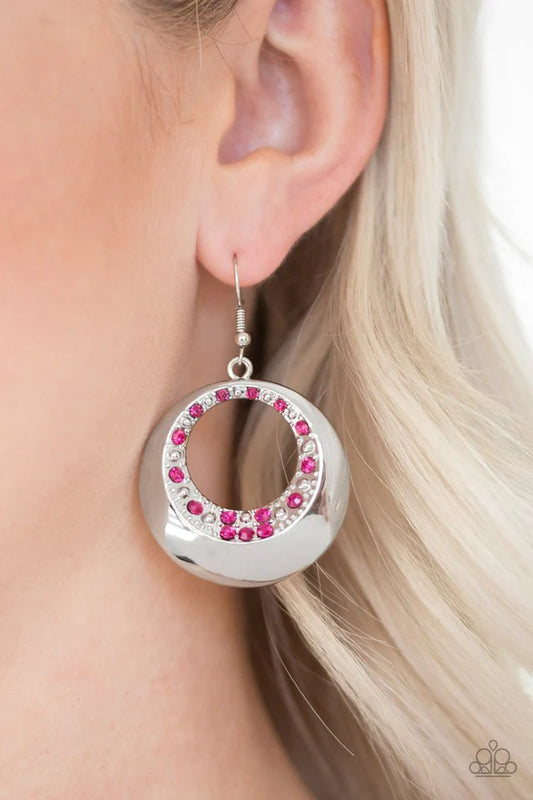Ringed Refinement - Pink Earring