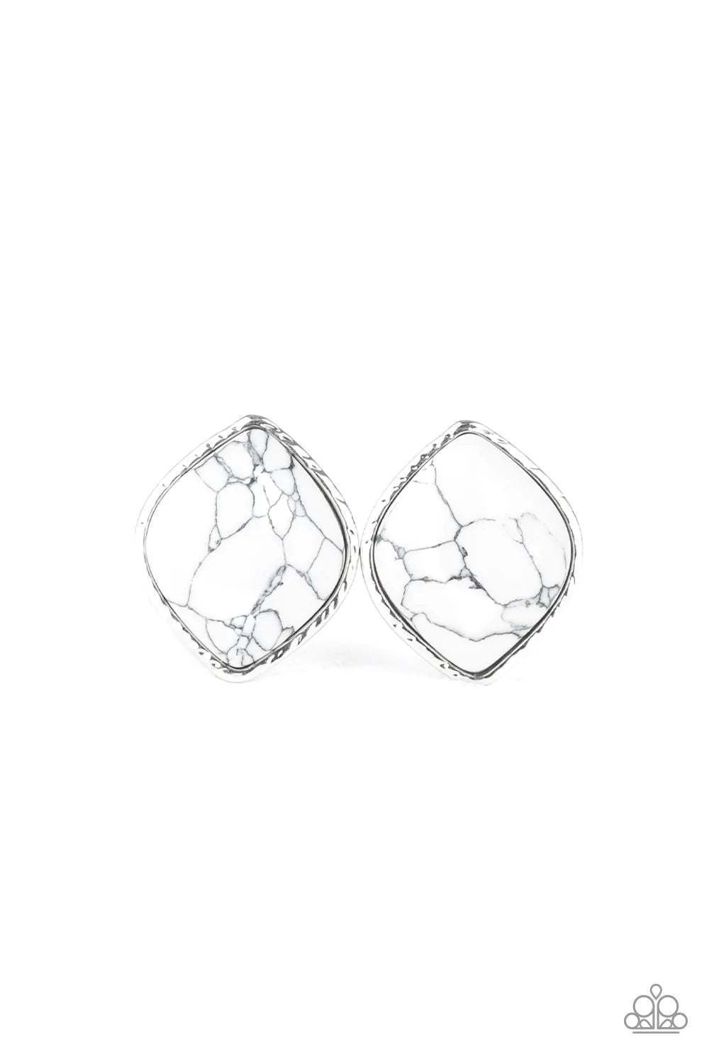 Marble Marvel - White Post Earring
