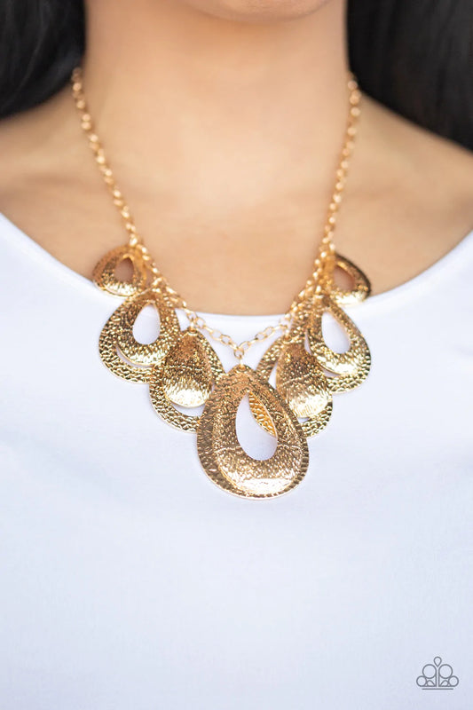 Teardrop Tempest - Gold Necklace