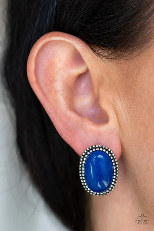 Shiny Sediment - Blue Post Earring