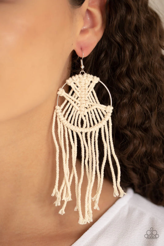 MACRAME, Myself, and I - White Earring