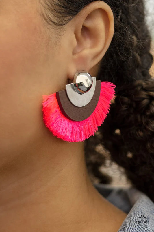 Fan The FLAMBOYANCE - Pink Post Earring