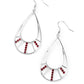 Line Crossing Sparkle - Red Earring