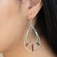Line Crossing Sparkle - Red Earring