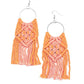 Macrame Rainbow - Orange Earring
