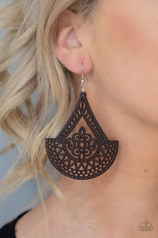 Tiki Sunrise - Brown Earring