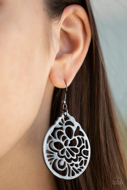 Garden Mosaic - Black Earring