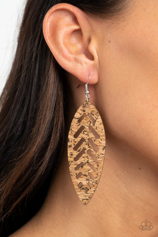 You're Such A CORK - Brown Earring