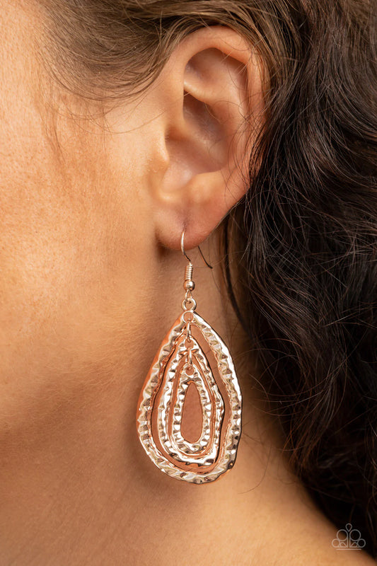 Metallic Meltdown - Rose Gold Earring
