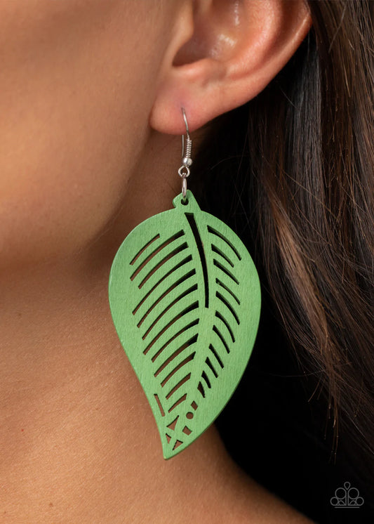 Tropical Foliage - Green Earring