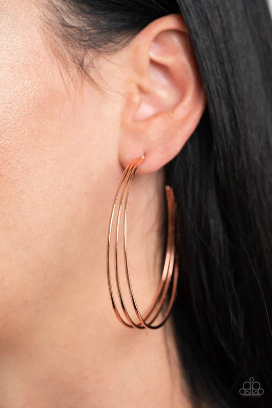 Rimmed Radiance - Copper Hoop Earring