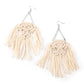Modern Day Macrame - White Earring