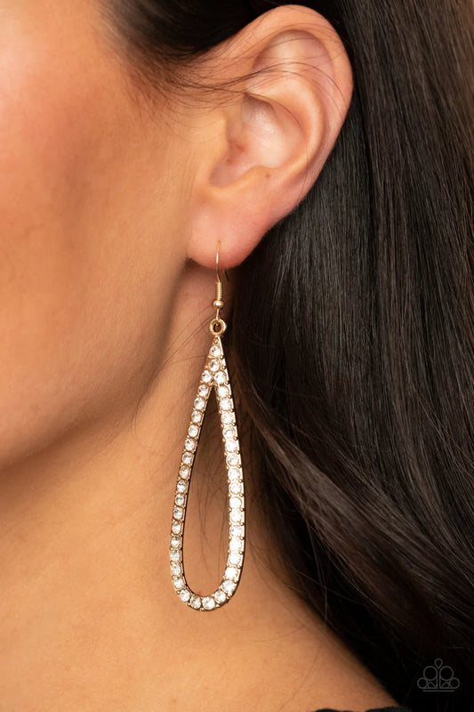 Glitzy Goals - Gold Earring