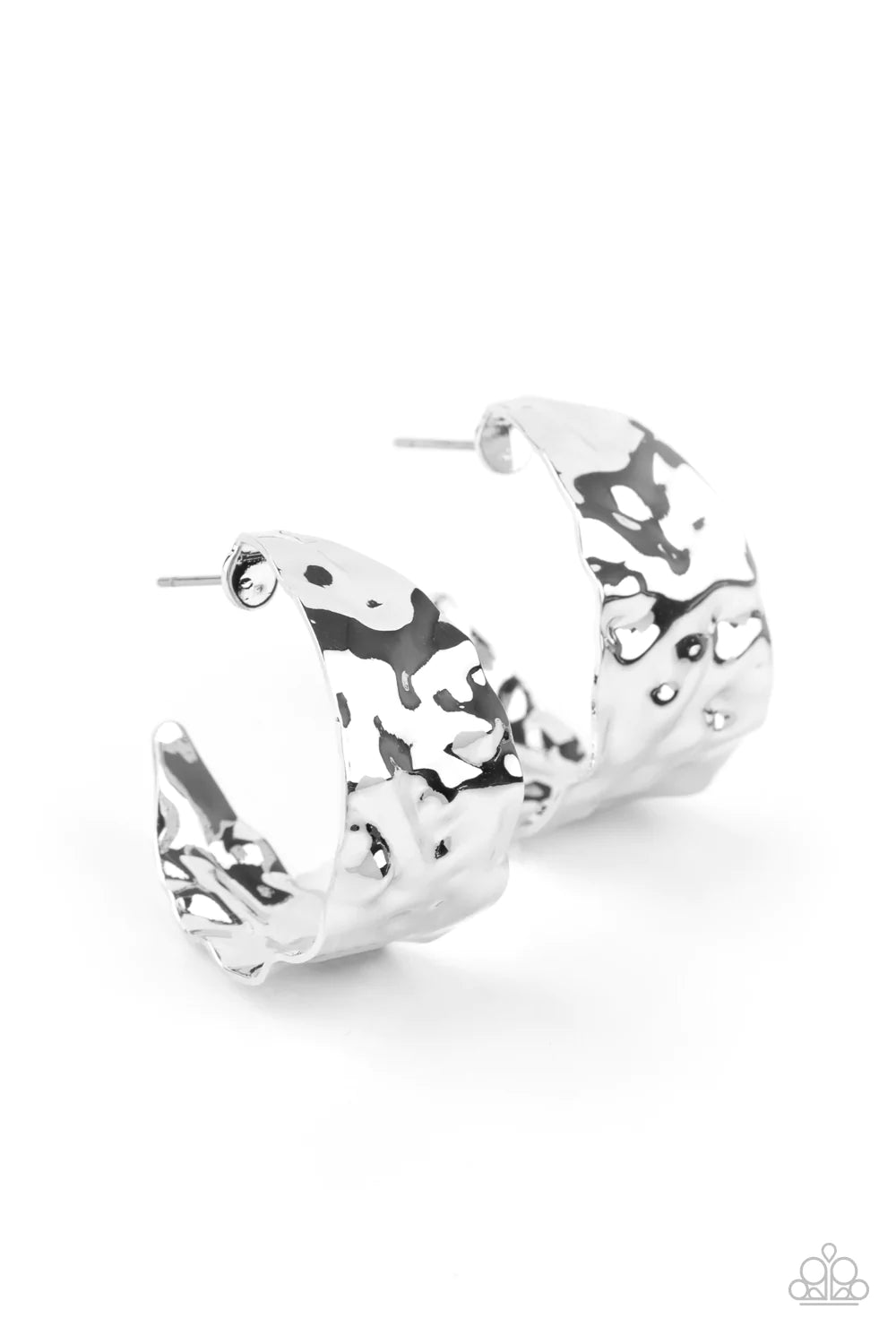Put Your Best Face Forward - Silver Hoop Earring