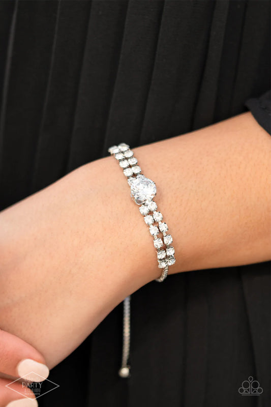 Gorgeously Glitzy - White Bracelet