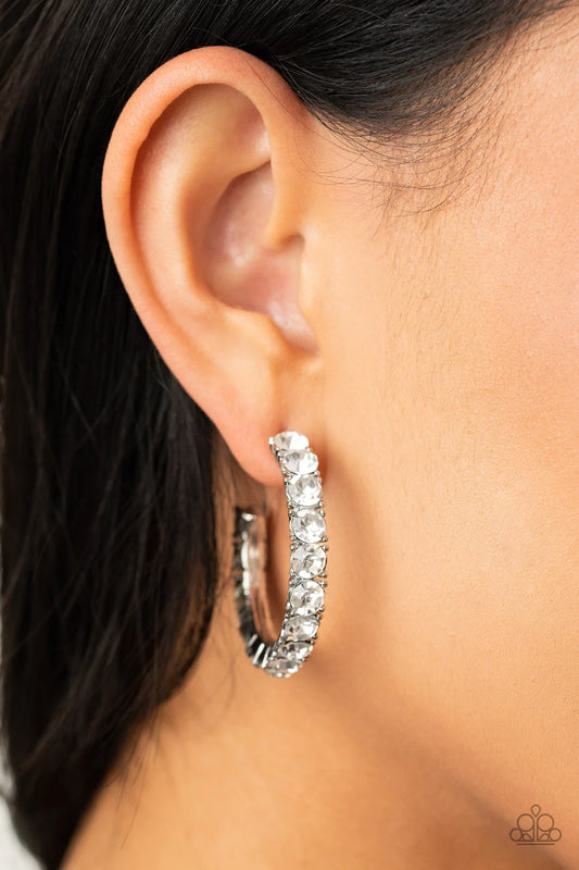 CLASSY is in Session - White Hoop Earring