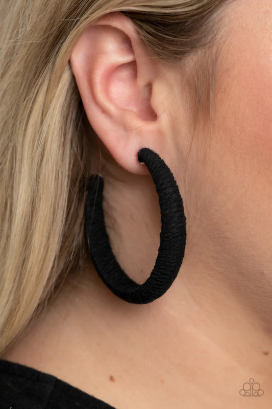 TWINE and Dine - Black Hoop Earring