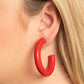Woodsy Wonder - Red Hoop Earring