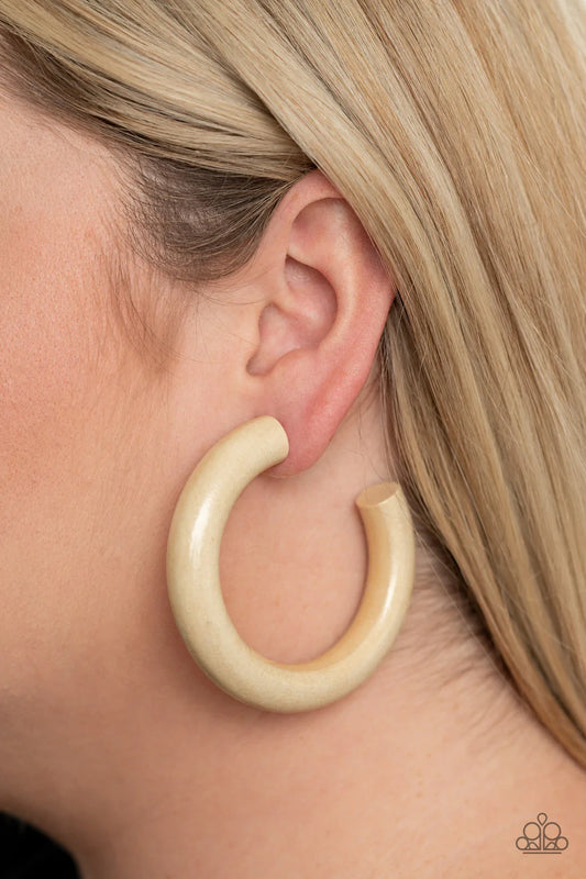 I WOOD Walk 500 Miles - White Hoop Earring