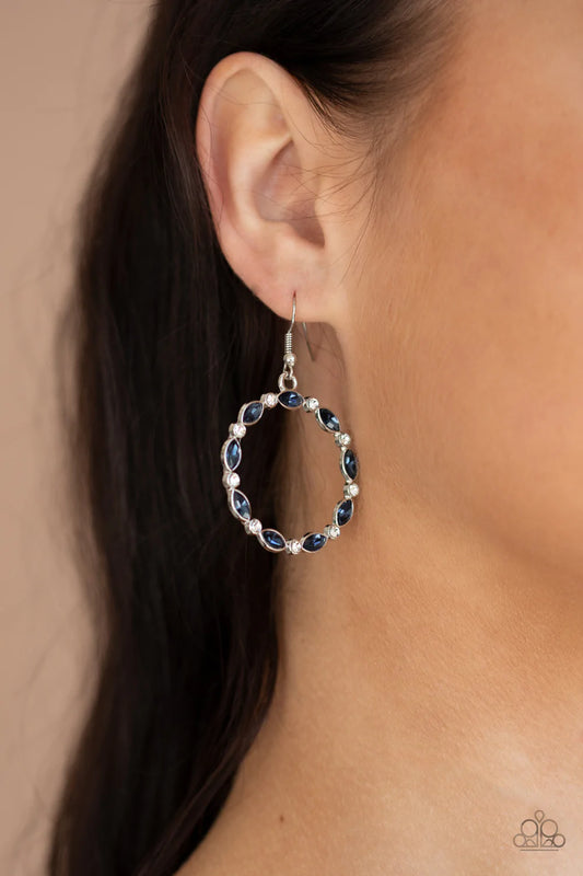 Crystal Circlets - Blue Earring