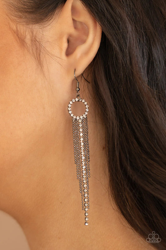 Pass The Glitter - Black Earring