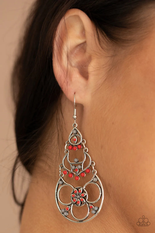 Garden Melody - Red Earring