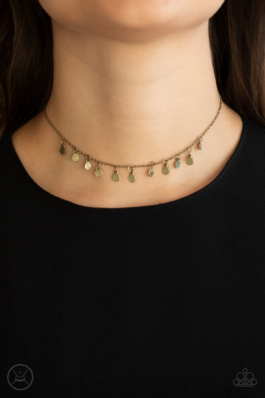 Ready, Set, DISCO! - Brass Choker Necklace