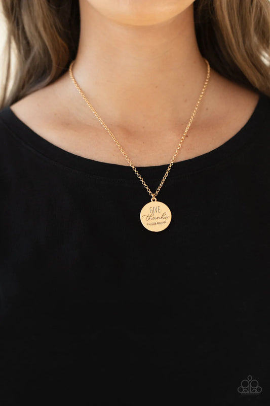 Give Thanks - Gold Necklace