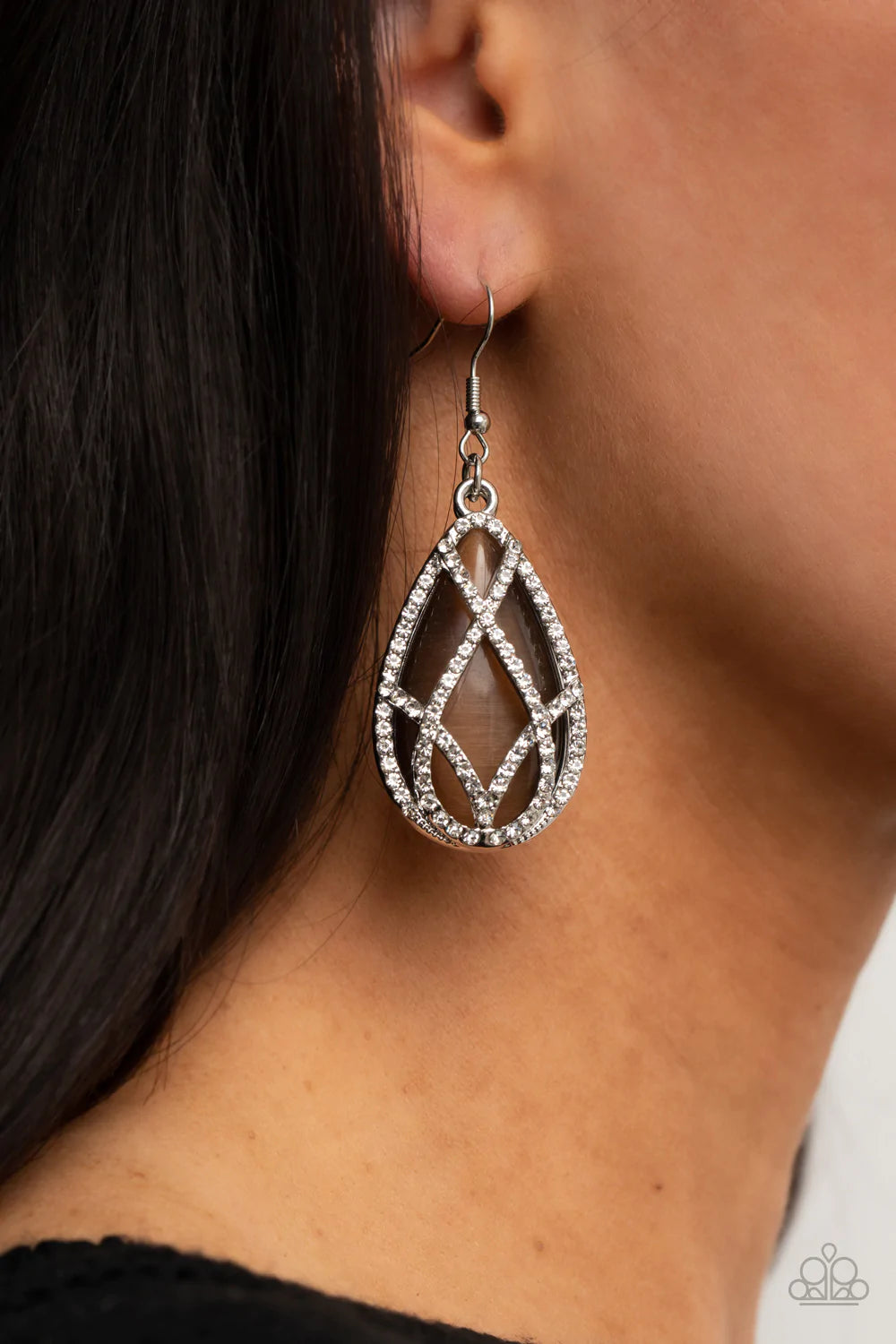 Crawling With Couture - Brown Earring