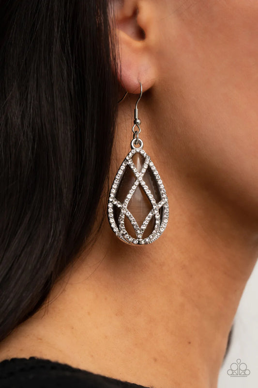 Crawling With Couture - Brown Earring