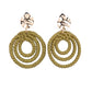 Whimsically Wicker - Green Clip-On Earring
