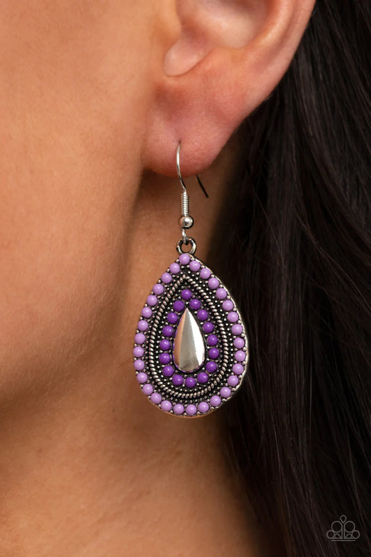 Beaded Bonanza - Purple Earring