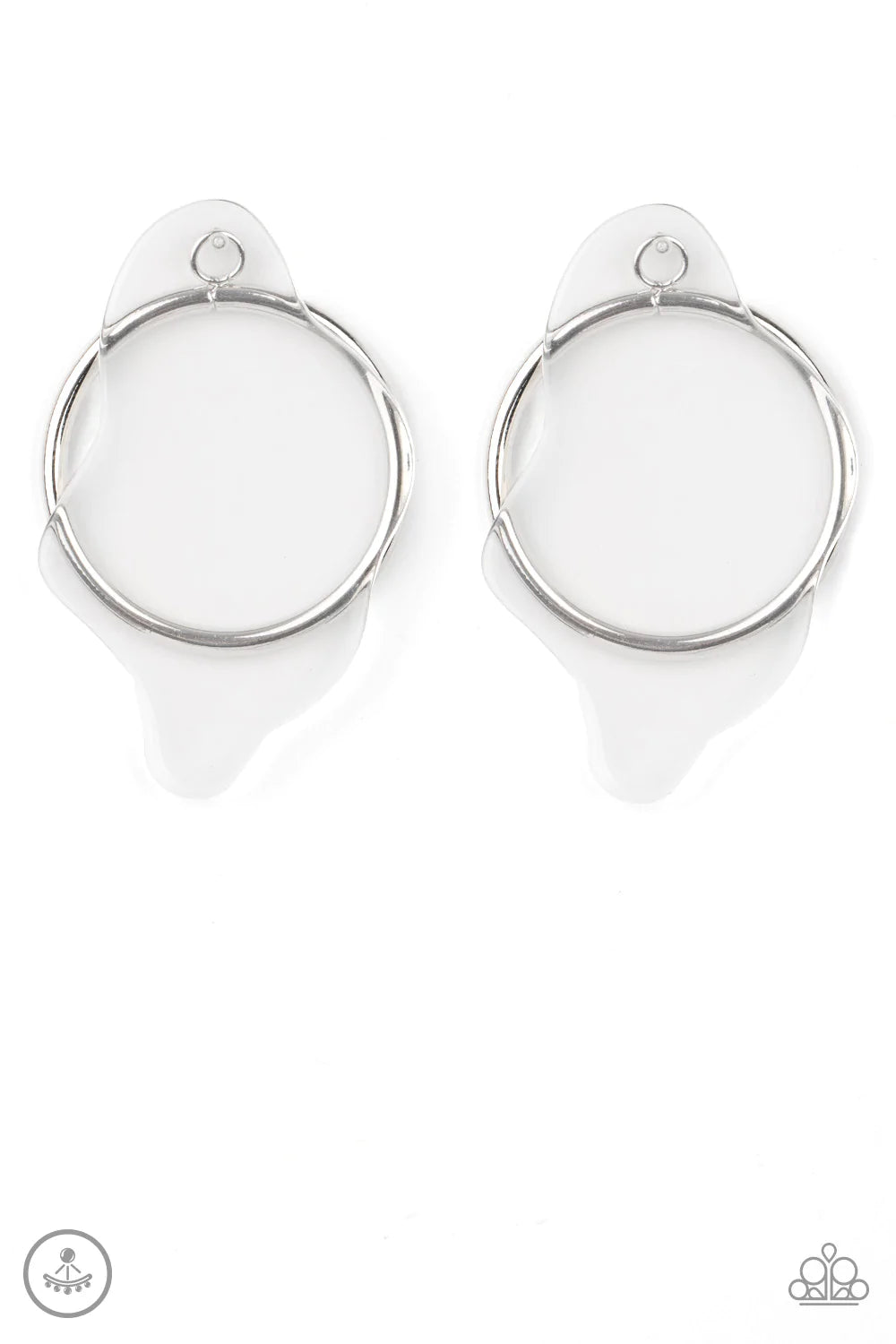 Clear The Way! - White Post Earring