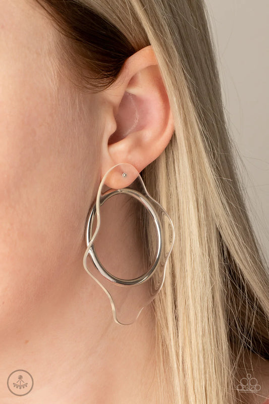 Clear The Way! - White Post Earring