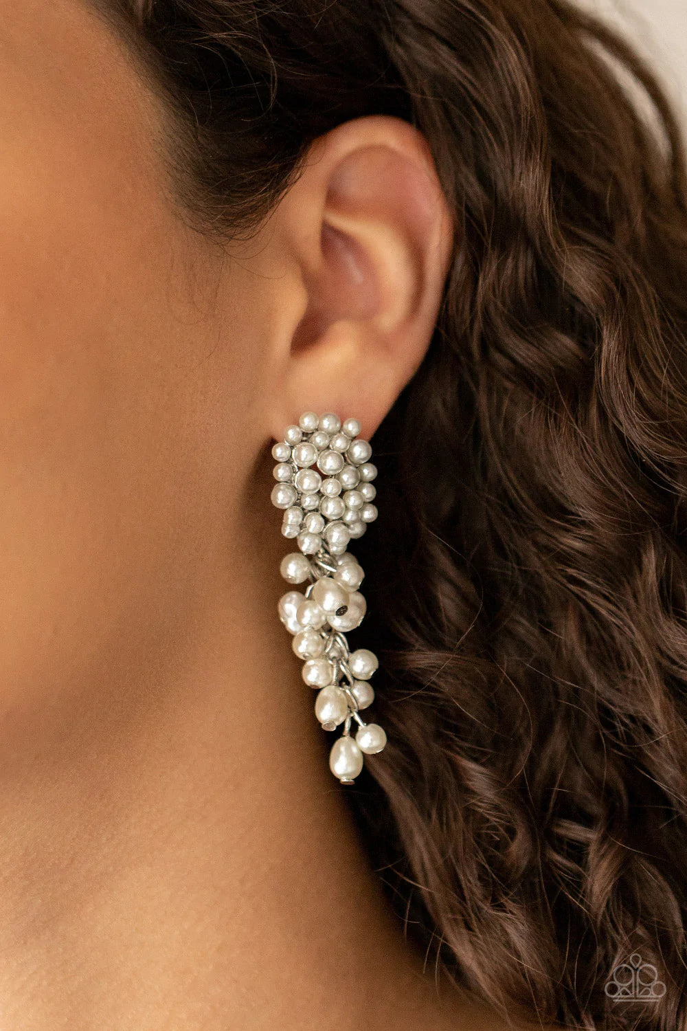 Fabulously Flattering - White Post Earring