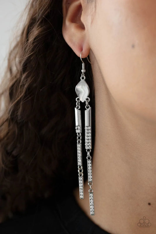 Defined Dazzle - White Earring