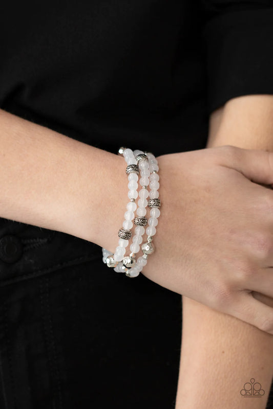 Here To STAYCATION - White Bracelet