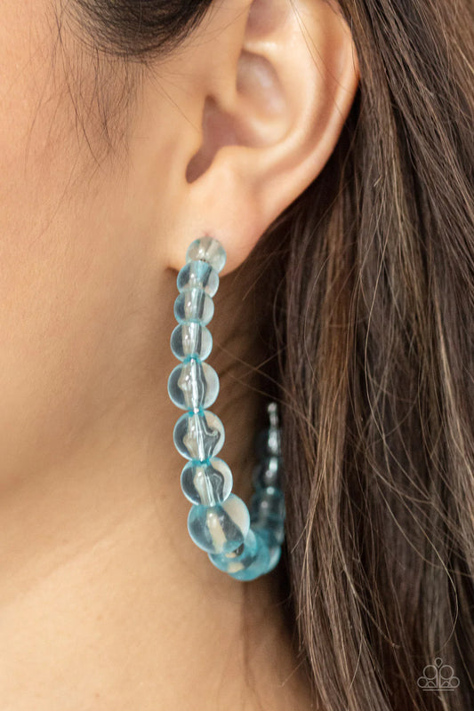 In The Clear - Blue Hoop Earring