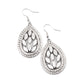 Encased Elegance - White Earring