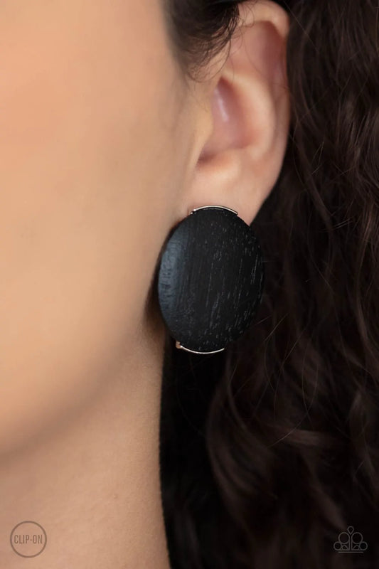 WOOKWORK It - Black Clip-On Earring