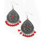 Blossoming Teardrops - Red Earring