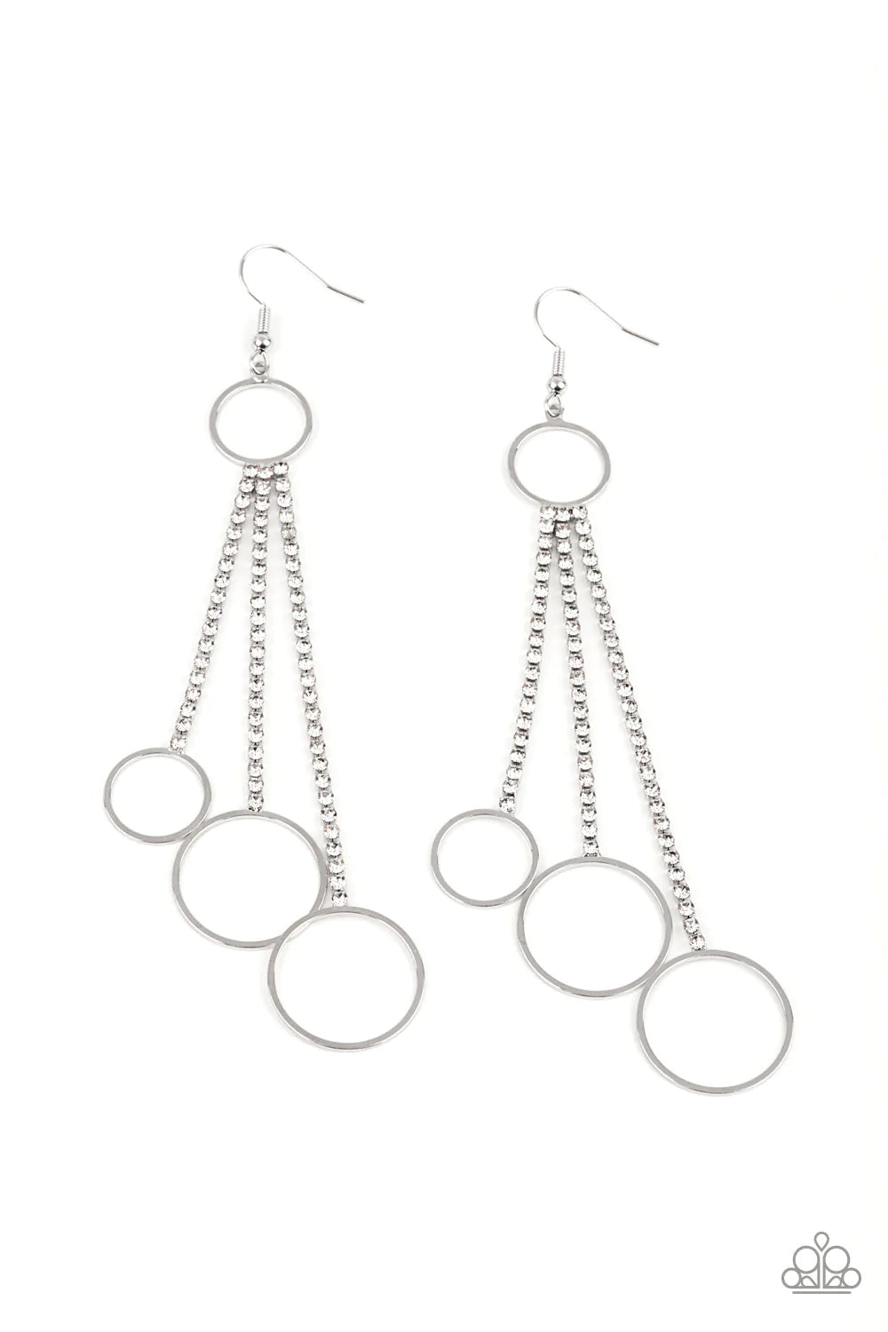 Demurely Dazzling - White Earring