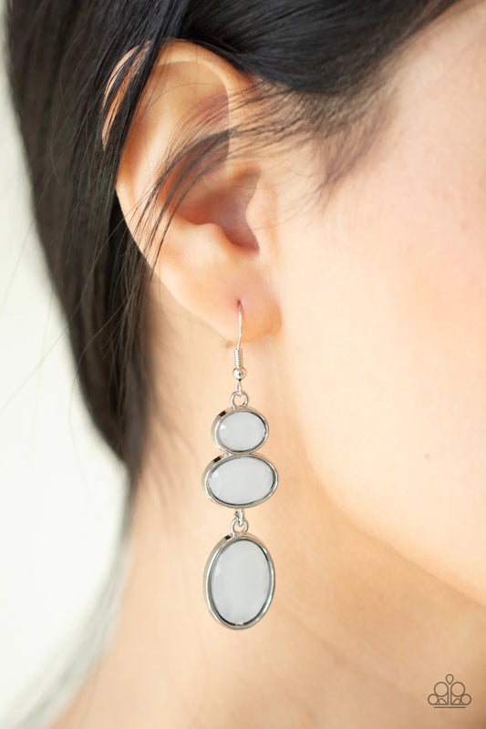 Tiers of Tranquility - White Earring