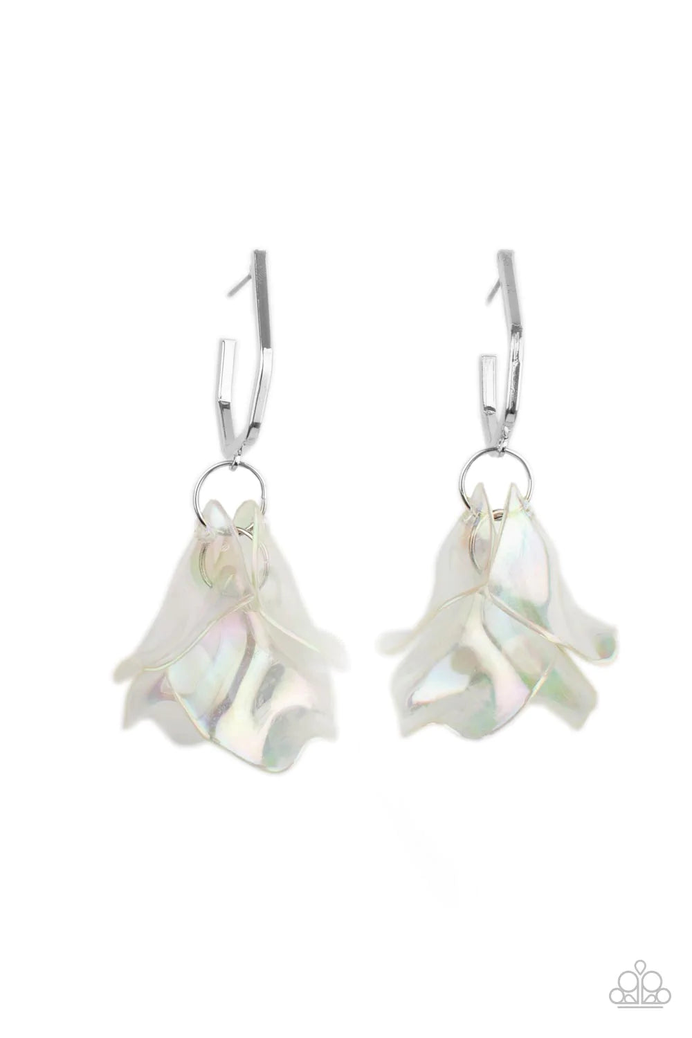 Jaw-Dropping Jelly - Silver Hoop Earring