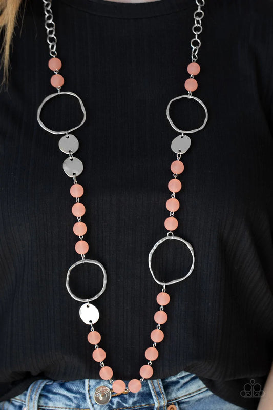 Sea Glass Wanderer - Orange Necklace