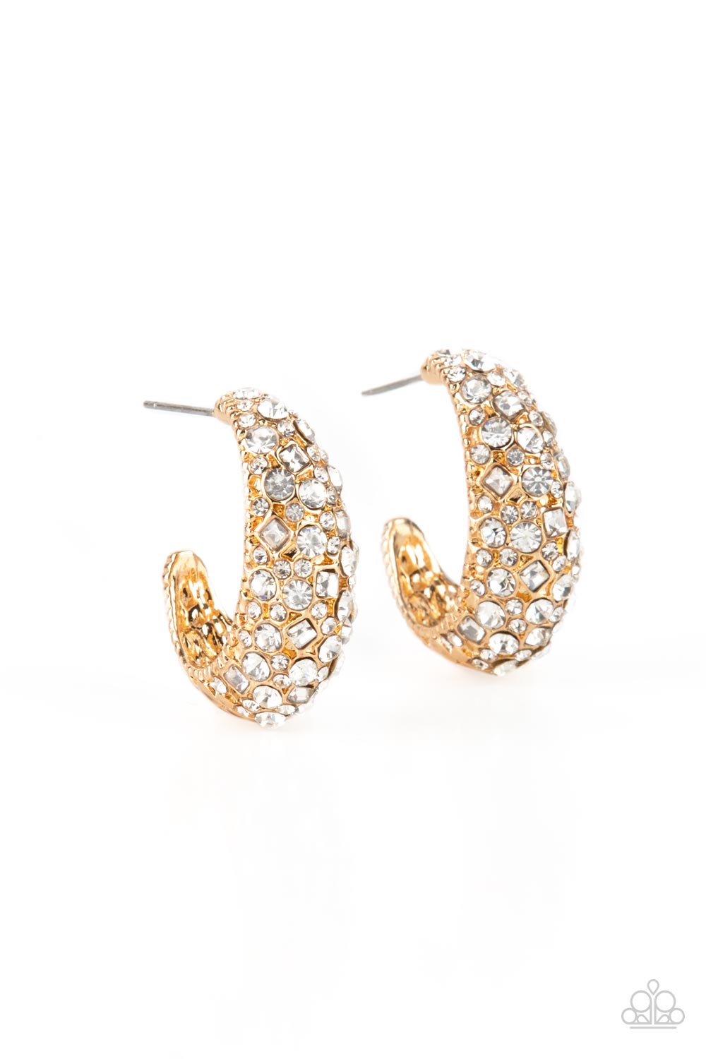 Glamorously Glimmering - Gold Hoop Earring